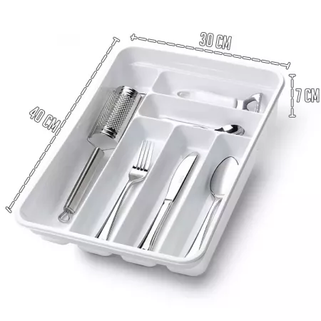 Organizador de Cubiertos Blanco Resistente – Perfecto y Práctico Organizador de Cubiertos Blanco Resistente – Perfecto y Práctico