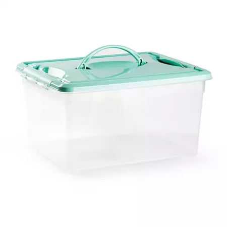 Caja de almacenamiento 12L transparente, resistente y apilable Caja de almacenamiento 12L transparente, resistente y apilable