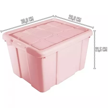 Caja Organizadora 16L Apilable con Tapa | Plástico Resistente España