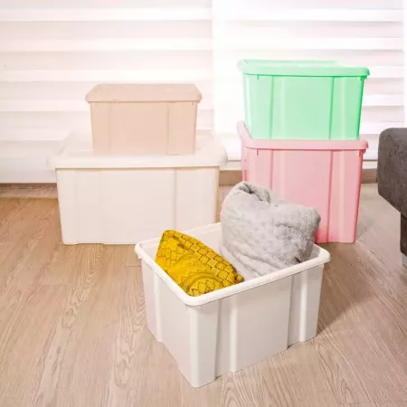 Caja Organizadora 16L Apilable con Tapa | Plástico Resistente España Caja Organizadora 16L Apilable con Tapa | Plástico Resistente España