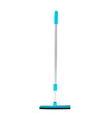 Tradineur - Limpiacristales extensible con palo telescópico de aluminio, escobilla de goma y almohadilla de espuma, limpieza de ventanas, vidrio, automóvil, ducha, 75-125 cm