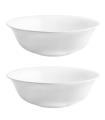 Tradineur - Pack de 2 Ensaladeras Redondas Modelo Elba - Fabricado en Vidrio Opal - ligeras y resistentes - ideales para el uso diario y ocasiones especiales - Ø 23 x 6,3 cm