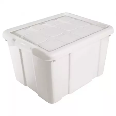 Caja de almacenamiento 25L apilable con tapa clip resistente Caja de almacenamiento 25L apilable con tapa clip resistente