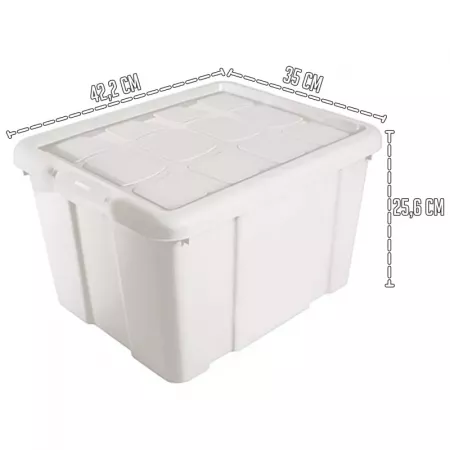 Caja de almacenamiento 25L apilable con tapa clip resistente Caja de almacenamiento 25L apilable con tapa clip resistente