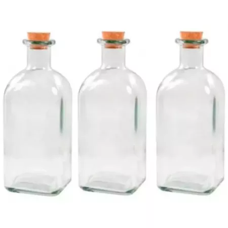 Pack 3 Botellas Vidrio 700 ml con Tapón de Corcho - Ideal Regalo Pack 3 Botellas Vidrio 700 ml con Tapón de Corcho - Ideal Regalo