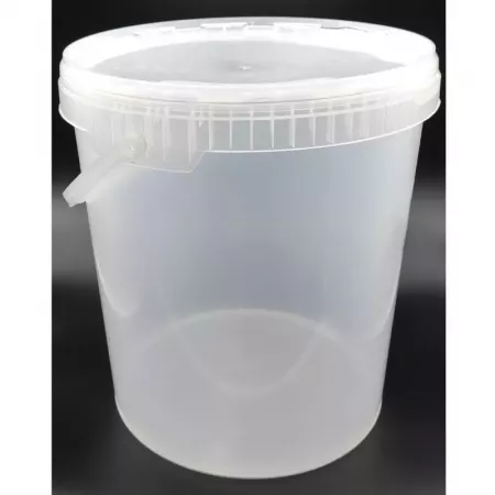 Cubo Hermético 15L Transparente con Tapa y Asa – España Cubo Hermético 15L Transparente con Tapa y Asa – España