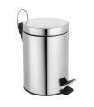 Tradineur - Papelera de basura metálica - Fabricado en acero inoxidable - Incluye apertura de pedal y recipiente interior extraíble - Capacidad de 5 Litros - Ø 20,5 x 27 cm