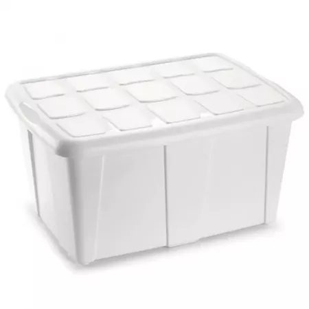 Caja de Almacenaje 60L Blanca, Resistente y con Asas Caja de Almacenaje 60L Blanca, Resistente y con Asas