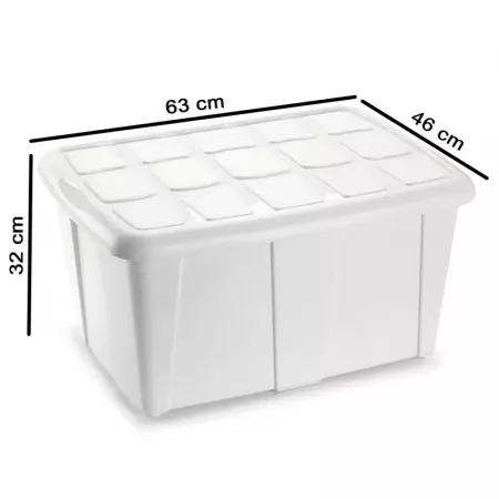 Caja de Almacenaje 60L Blanca, Resistente y con Asas Caja de Almacenaje 60L Blanca, Resistente y con Asas