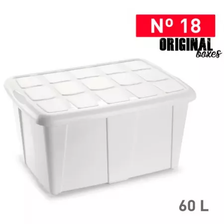 Caja de Almacenaje 60L Blanca, Resistente y con Asas Caja de Almacenaje 60L Blanca, Resistente y con Asas