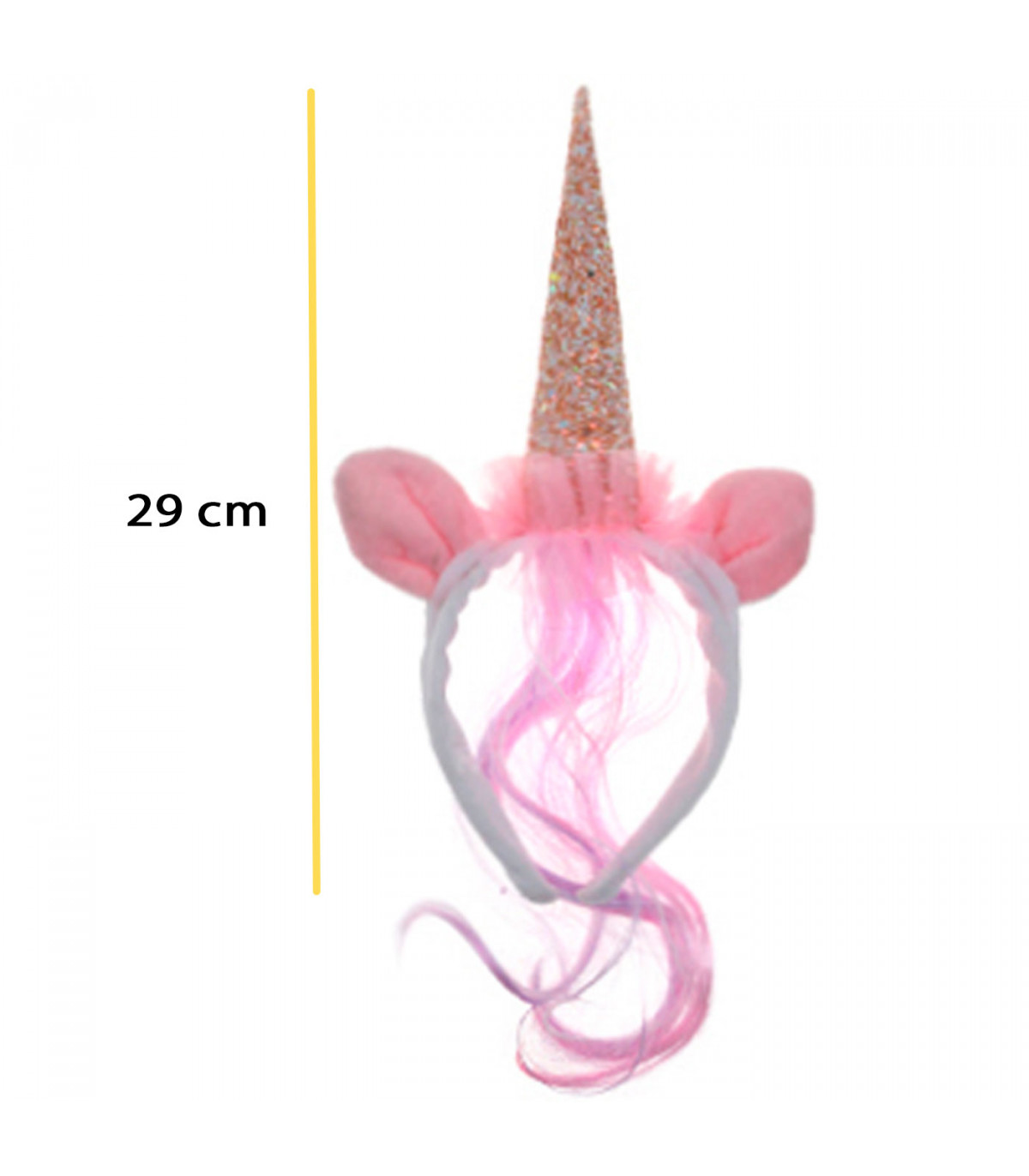 Diadema elástica de cuerno de unicornio con purpurina para bebé,  suministros de fiesta de unicornio para niños, regalo de cosplay