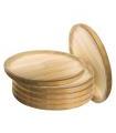 Artema - Pack de 6  platos de madera especial para pulpo, de 21,7 cm de diámetro, para el hogar o hostelería. Set de 6 recipientes para servir comida, para carnes, embutidos, quesos...