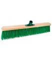 Tradineur - Cepillo duro multiusos para exterior, barrendero, cerdas duras, madera y plástico, acoplable a mango de rosca, limpieza de patio, jardín, terraza - 50 cm