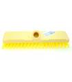 Tradineur - Cepillo duro de plástico para suelos, cerdas de 3 cm, agujero de rosca, limpieza de interior y exterior, hogar, hostelería, 24 cm