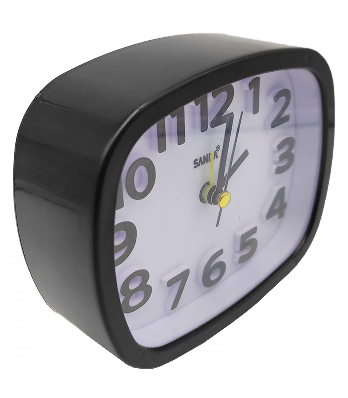 Reloj despertador silencioso con luz y alarma, plástico, función snooze,  funcionamiento con pila, 10 x 11,6 x 3,9 cm, color alea