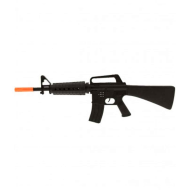 Rifle de plástico con sonido de disparos, complemento de disfraces, carnaval, halloween, festividades y celebraciones. Color negro. 20 x 5 x 63,5 cm
