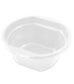 Tradineur - Pack de 12 boles redondos reutilizables de plástico, cuencos 100% reciclables, extra resistentes, higiénicos, apilables, aptos para lavavajillas (Blanco, 250 ml)