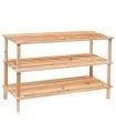Tradineur - Zapatero de madera 3 niveles. Estantería, mueble zapatero de madera 3 alturas multiuso, soporte para zapatos, recibidor - 63 x 26 x 48,5 cm - Color Natural