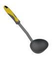 Tradineur - Cazo para servir de nylon-silicona 30 cm, cacillo para cocina, temperatura máxima 210 ºC, apto para lavavajillas, color gris