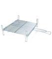 Parrilla doble para barbacoa de 45 x 45 cm, portatil, fabricada en Acero Inoxidable, carnes, pescados, verduras, asados