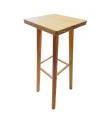 Tradineur - Taburete de madera cuadrado con patas redondeadas, 69.3 x 26.8 x 26.8 cm, banqueta de madera con reposapiés para bar, restaurante, cocina