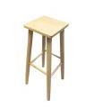Tradineur - Taburete cuadrado alto de madera con patas redondeadas, banqueta de barra, bar y cocina, 70 x 28 x 28 cm
