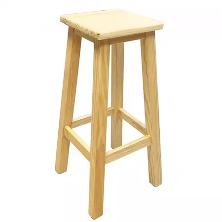 Taburetes de Madera Natural con Reposapiés - Estilo y Confort Taburetes de Madera Natural con Reposapiés - Estilo y Confort