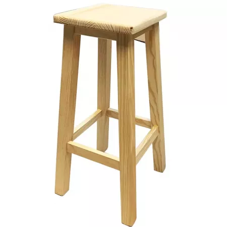 Taburetes de Madera Natural con Reposapiés - Estilo y Confort Taburetes de Madera Natural con Reposapiés - Estilo y Confort