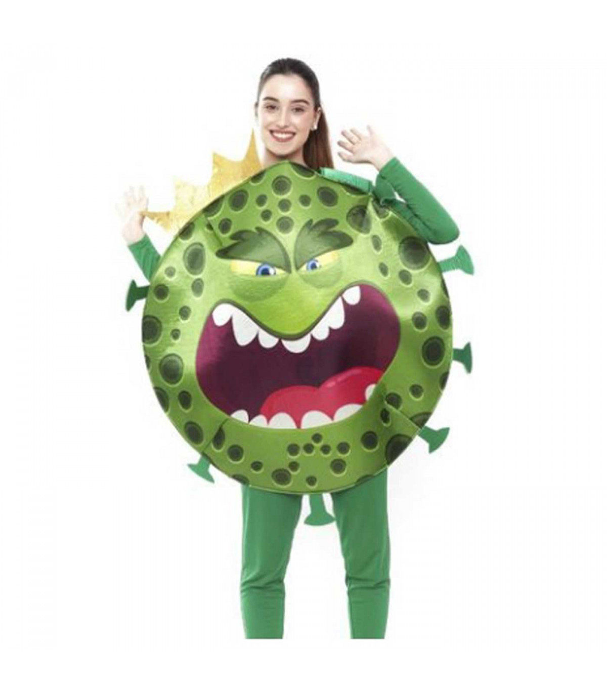 Disfraz de virus mortal con forma redonda para jovenes y adultos para  carnaval, talla L, color verde.