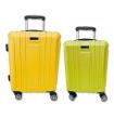 Tradineur - Set de 2 Maletas con Ruedas Desmontables - Combinación de Seguridad - Incluye Mango integrado y Mango Extensible - Color Amarillo