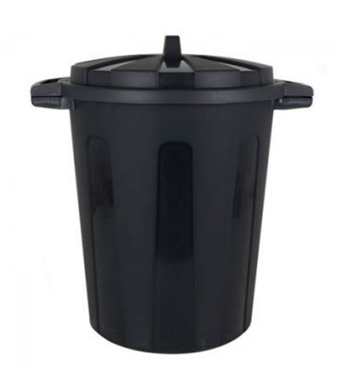 Cubo de basura bin de 100 litros, color negro, 68,2 x 63,8 x 53,4