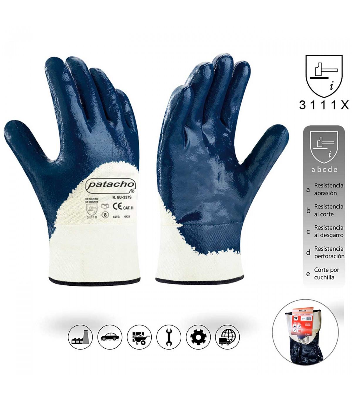 Guantes de jardinería para mujer, guantes de trabajo de nitrilo