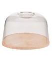Artema - Quesera redonda, tapa transparente de metacrilato y base de madera, recipiente para guardar queso o embutidos, 22 cm