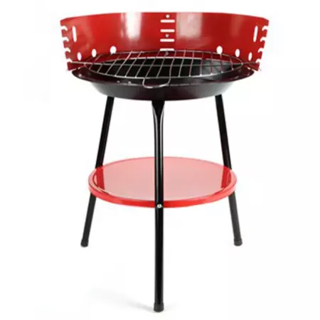 Barbacoa portátil de hierro 36 cm para camping y carbón Barbacoa portátil de hierro 36 cm para camping y carbón