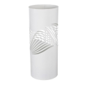Paraguero Elegante de Plastico con Diseño de Mimbre, 25x25x57cm (Blanco)