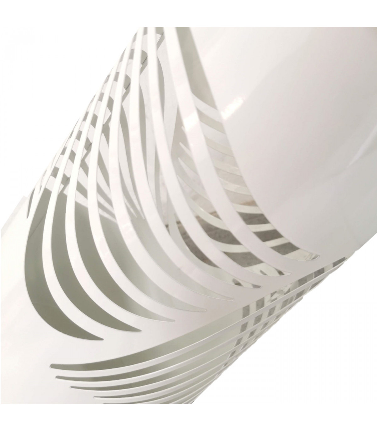 Paragüero de metal Mariposa color blanco con plato de plástico 19,50 X  19,50 X 49 cm