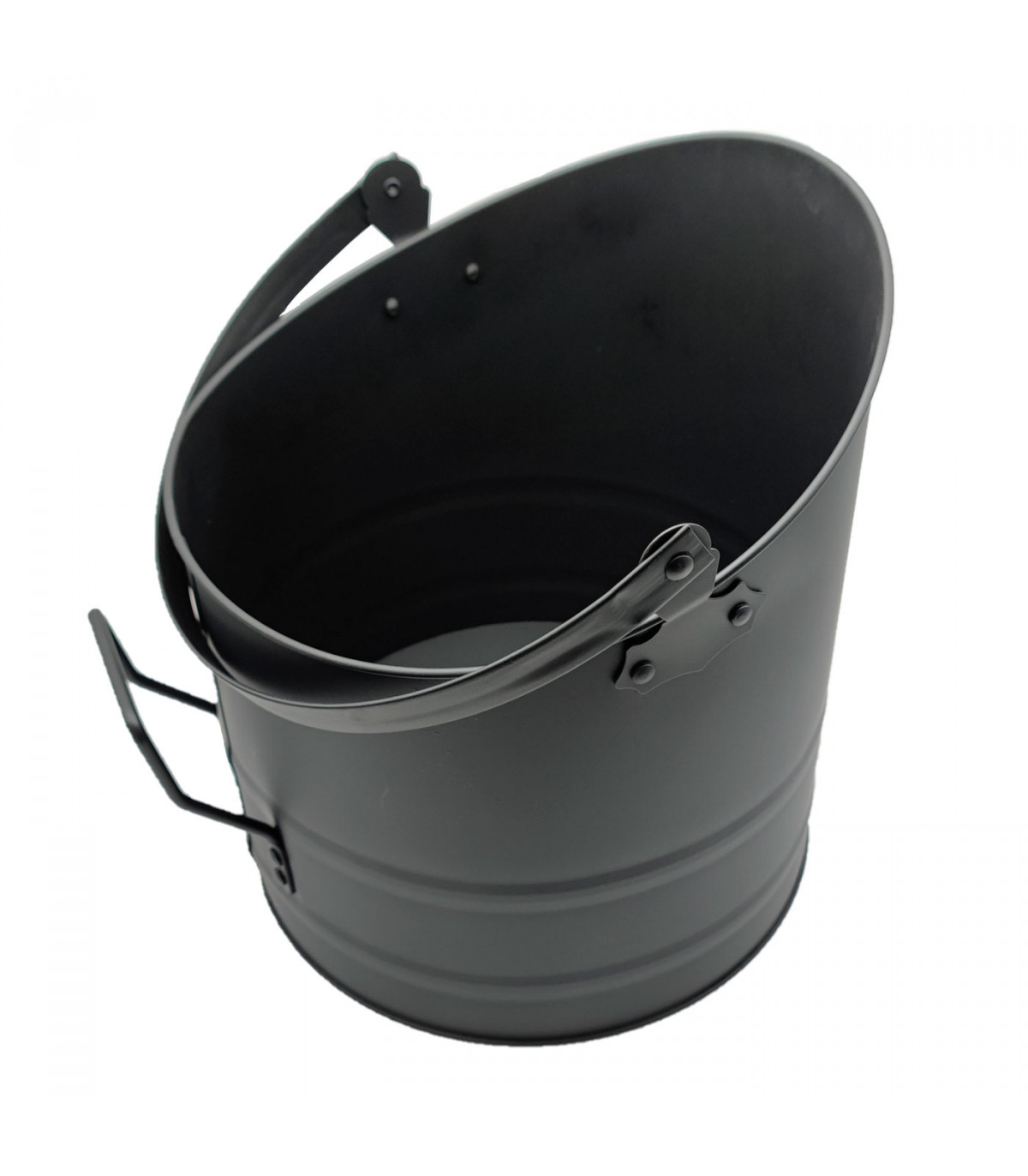 Cubo de metal para cenizas con asa 28,5 x 25 cm, enfriar brasas calientes de barbacoas, hornos, diseño