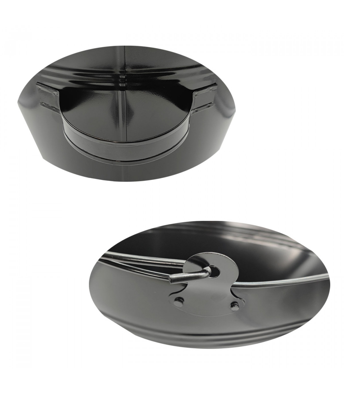 ReWu Cubo de acero para cenizas (ovalado, con tapa, para brasas y cenizas,  tamaño 15 L), color negro mate : : Bricolaje y herramientas