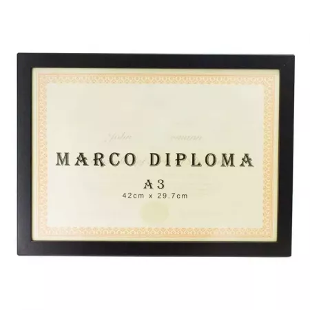 Marco de Madera Negro A3 con Cristal para Diplomas Marco de Madera Negro A3 con Cristal para Diplomas