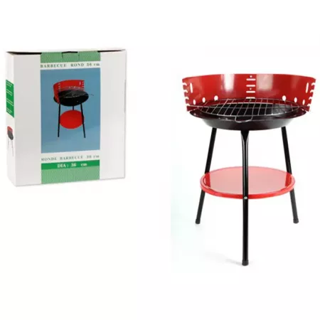 Barbacoa portátil de hierro 36 cm para camping y carbón Barbacoa portátil de hierro 36 cm para camping y carbón