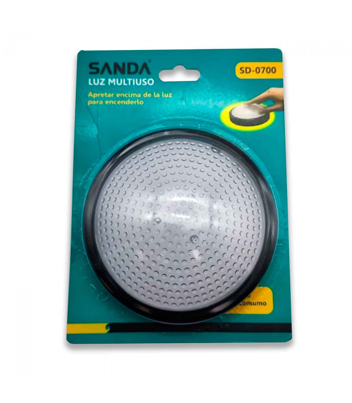 Lámpara LED portátil multiusos, pilas no incluidas, apretar luz para  encender, adaptable a cualquier superficie, diámetro de 13