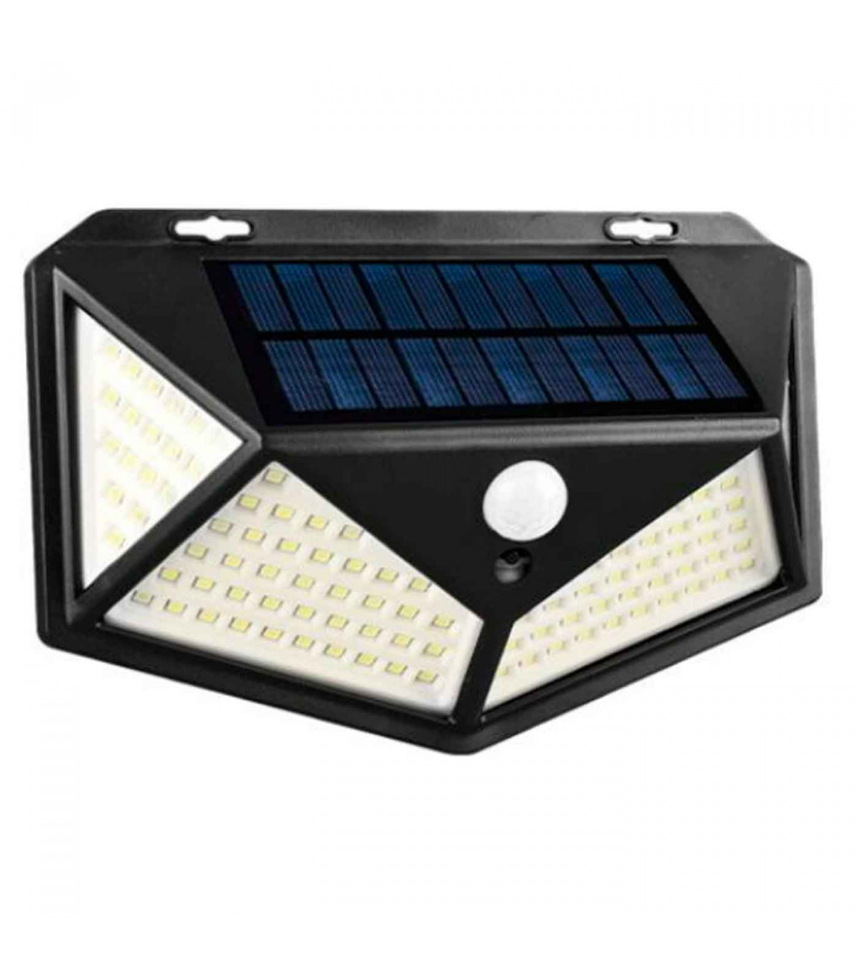 Lámpara LED con sensor de movimiento, panel solar y bat