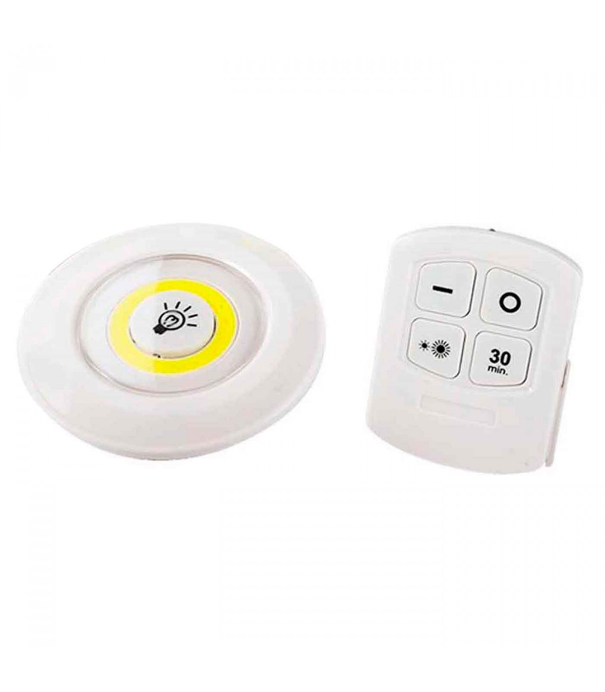 Luz auxiliar COB con mando a distancia color blanco, 3 pilas AAA