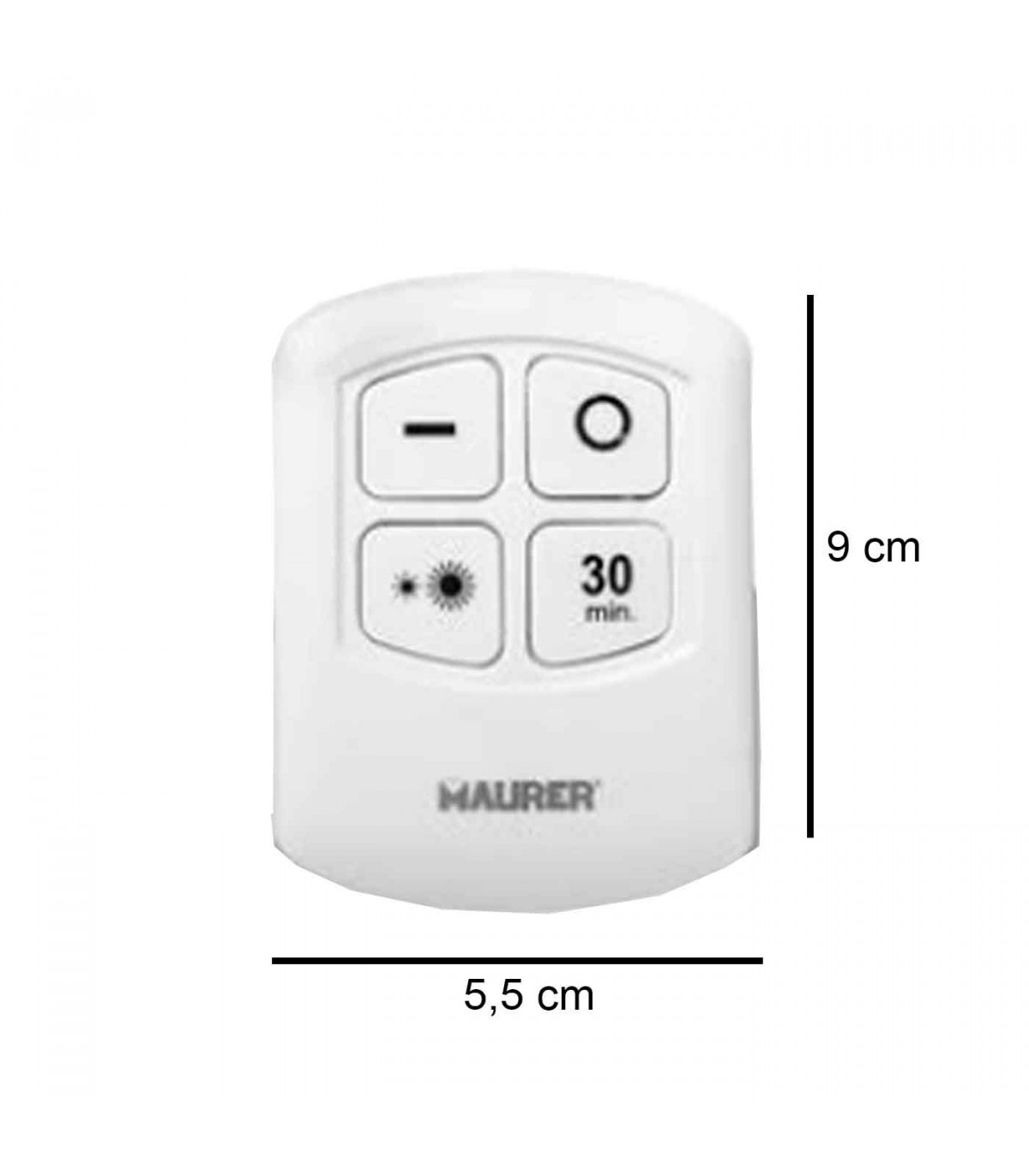 Luz auxiliar COB con mando a distancia color blanco, 3 pilas AAA (No  incluidas). Luz de 9 cm de diámetro.