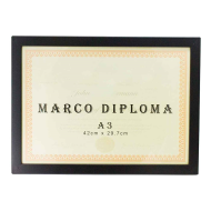 Marco de madera negro para diploma A3 de 42 x 29,7 cm, marco para fotos, documentos, certificados, premios para colgar en la pared