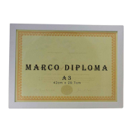 Marco de madera blanco para diploma A3 de 42 x 29,7 cm, marco para fotos, documentos, certificados, premios para colgar en la pared