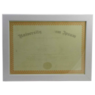 Marco de madera blanco para diploma A4 de 21 x 29,7 cm, marco para fotos, documentos, certificados, premios para colgar en la pared
