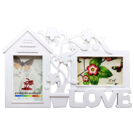 Marco para 2 fotos de pared múltiple, decoración del hogar. Multimarco portafotos love 23,7 x 37 x 2 cm color blanco