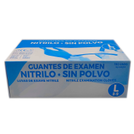 Guantes de nitrilo sin polvo talla L 8-9, Guantes desechables de examen, color azul, 100 unidades