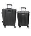 Tradineur - Set de 2 Maletas con Ruedas Desmontables - Combinación de Seguridad - Incluye Mango integrado y Mango Extensible - Color Negro